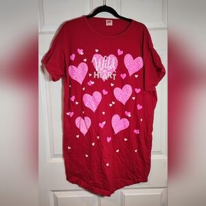 Rel-e-vant Vintage Red Valentines Day Long Sleep Shirt Dress One Size